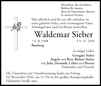 Anzeige von Waldemar Sieber von MGO