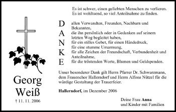 Anzeige von Georg Weiß von MGO