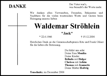 Anzeige von Waldemar Ströhlein von MGO