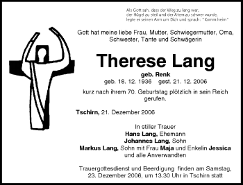 Anzeige von Therese Lang von MGO