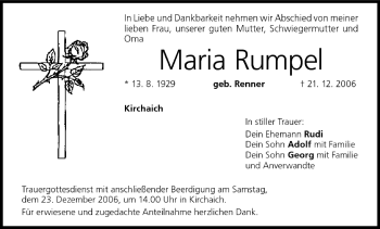 Anzeige von Maria Rumpel von MGO