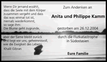 Anzeige von Anita und Philippe Kamm von MGO