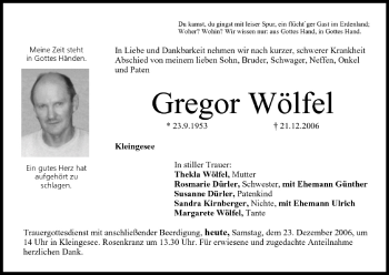 Anzeige von Gregor Wölfel von MGO