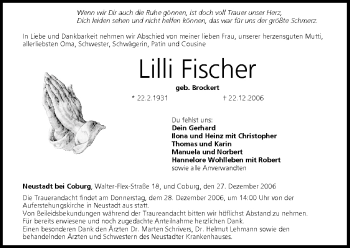 Anzeige von Lilli Fischer von MGO