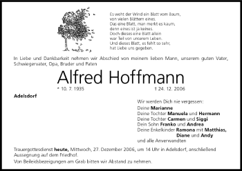 Anzeige von Alfred Hoffmann von MGO