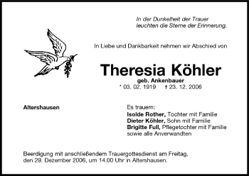 Anzeige von Theresia Köhler von MGO