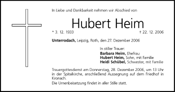 Anzeige von Hubert Heim von MGO