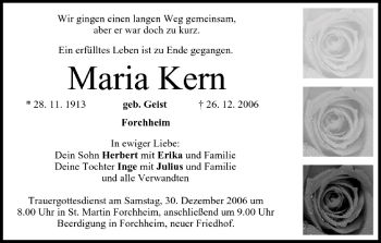 Anzeige von Maria Kern von MGO