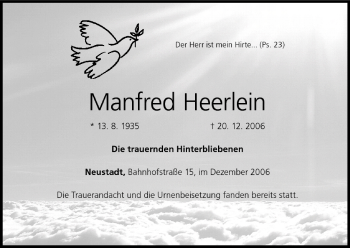 Anzeige von Manfred Heerlein von MGO