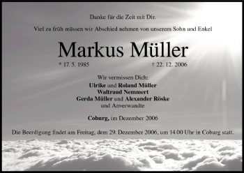Anzeige von Markus Müller von MGO