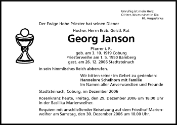 Anzeige von Georg Janson von MGO