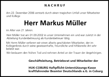 Anzeige von Markus Müller von MGO