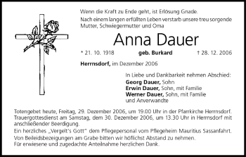 Anzeige von Anna Dauer von MGO