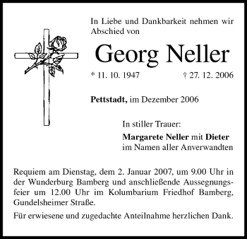 Anzeige von Georg Neller von MGO