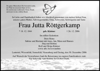 Anzeige von Jutta Röttgerkamp von MGO
