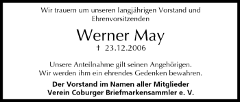Anzeige von Werner May von MGO