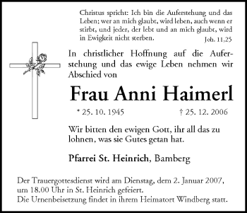 Anzeige von Anni Haimerl von MGO