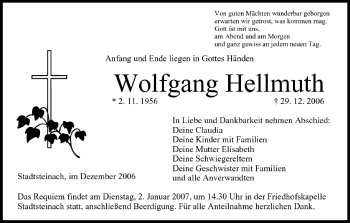 Anzeige von Wolfgang Hellmuth von MGO