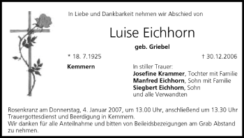 Anzeige von Luise Eichhorn von MGO