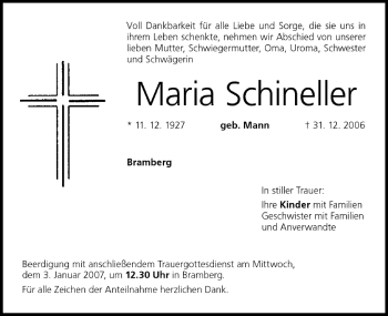 Anzeige von Maria Schineller von MGO