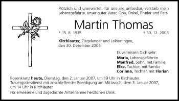 Anzeige von Martin Thomas von MGO
