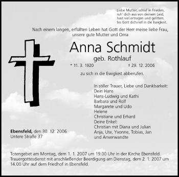 Anzeige von Anna Schmidt von MGO