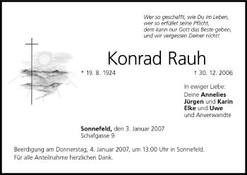 Anzeige von Konrad Rauh von MGO