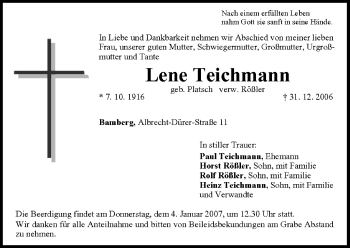Anzeige von Lene Teichmann von MGO