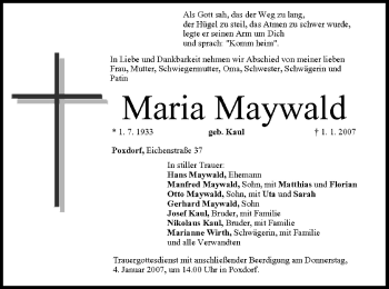 Anzeige von Maria Maywald von MGO