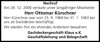Anzeige von Ottomar Kürschner von MGO