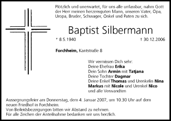 Anzeige von Baptist Silbermann von MGO