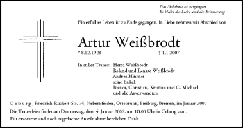 Anzeige von Artur Weißbrodt von MGO