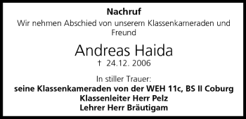 Anzeige von Andreas Haida von MGO