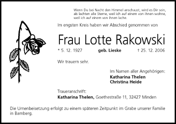 Anzeige von Lotte Rakowski von MGO