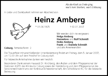 Anzeige von Heinz Amberg von MGO