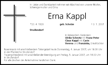 Anzeige von Erna Kappl von MGO