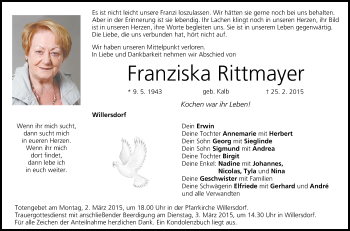 Anzeige von Franziska Rittmayer von MGO