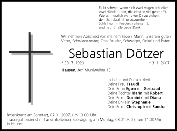 Anzeige von Sebastian Dötzer von MGO