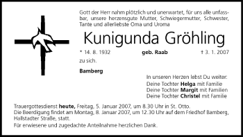 Anzeige von Kunigunda Gröhling von MGO