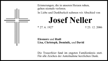 Anzeige von Josef Neller von MGO