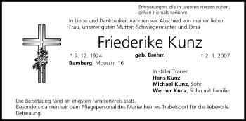 Anzeige von Friederike Kunz von MGO