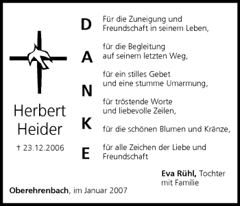 Anzeige von Herbert Heider von MGO
