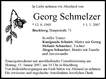 Anzeige von Georg Schmelzer von MGO