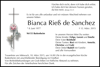 Anzeige von Bianca  Rieß de Sanchez von MGO