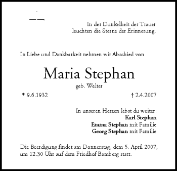Anzeige von Maria Stephan von MGO