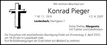 Anzeige von Konrad Pieger von MGO