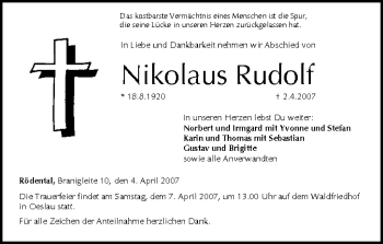Anzeige von Nikolaus Rudolf von MGO