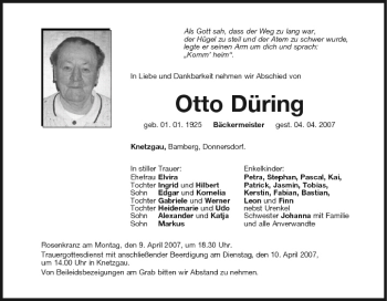 Anzeige von Otto Düring von MGO