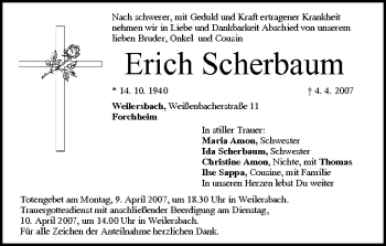Anzeige von Erich Scherbaum von MGO