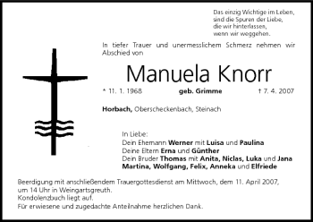 Anzeige von Manuela Knorr von MGO